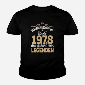 Vintage 1978 Geburtstags-Kinder Tshirt, Leben Beginnt Design - Seseable