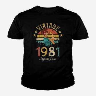 Vintage 1981 Made In 1981 40Th Birthday Women 40 Years Old Youth T-shirt | Crazezy UK