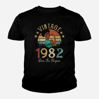 Vintage 1982 Born For Purpose Retro Afican Women Funny 39Th Youth T-shirt | Crazezy DE