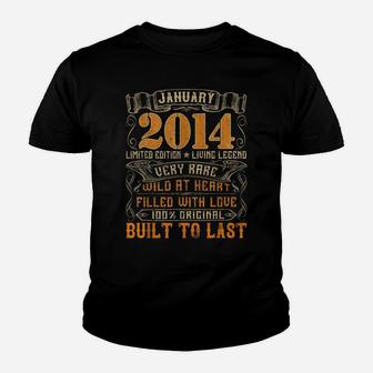 Vintage 2014 January Shirt 7 Years Old 7Th Birthday Gift Youth T-shirt | Crazezy