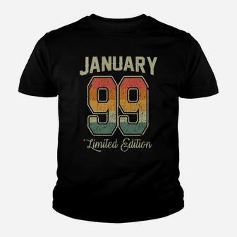 Vintage 22Nd Birthday Gift January 1999 Sports Jersey Youth T-shirt | Crazezy