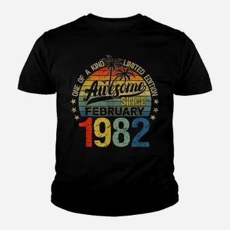Vintage 40 Years Old February 1982 Decorations 40Th Birthday Youth T-shirt | Crazezy