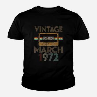 Vintage 49Th Birthday March 1972 49 Years Old Youth T-shirt | Crazezy CA