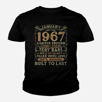 Vintage 54 Years Old January 1967 54Th Birthday Gift Ideas Youth T-shirt | Crazezy