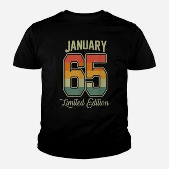 Vintage 55Th Birthday Gift January 1965 Sports Jersey Youth T-shirt | Crazezy UK