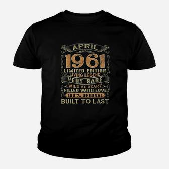 Vintage 60 Years Old April 1961 60Th Birthday Gift Idea Youth T-shirt | Crazezy UK