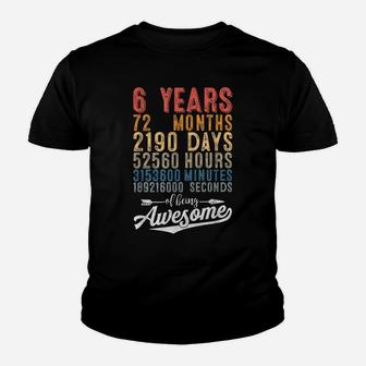 Vintage 6Th Birthday Countdown Retro 6 Years Old Men Women Youth T-shirt | Crazezy CA