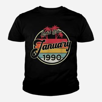Vintage 80S January 1990 30Th Birthday Gift Youth T-shirt | Crazezy CA