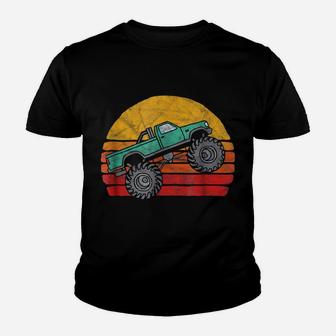Vintage 80S Monster Truck Shirt - Cool Retro Sun Design Youth T-shirt | Crazezy