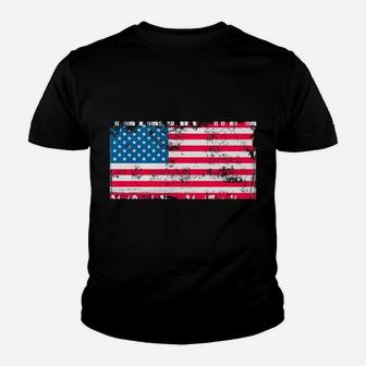 Vintage American Flag Us Military Family Veteran Wife Youth T-shirt | Crazezy