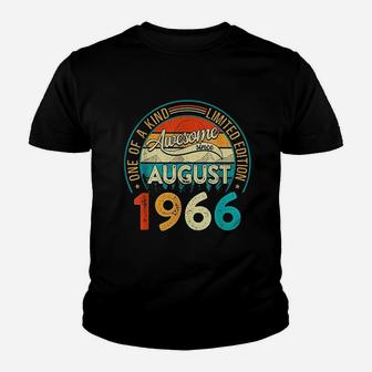 Vintage Awesome Since August 1966 55 Years Old Birthday Youth T-shirt | Crazezy