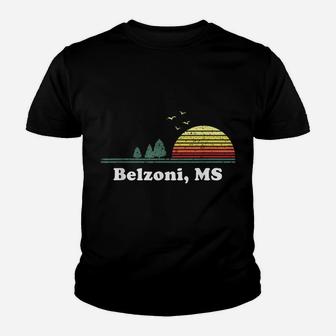 Vintage Belzoni, Mississippi Home Sunset Souvenir Print Youth T-shirt | Crazezy DE