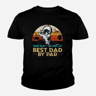Vintage Best Dad By Par Father Day Golfing Golfers Retro Sunset Gift Youth T-shirt | Crazezy