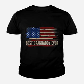 Vintage Best Grandaddy Ever American Flag Father's Day Gift Youth T-shirt | Crazezy