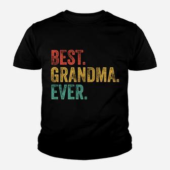 Vintage Best Grandma Ever Retro Mom Mother Distressed Sweatshirt Youth T-shirt | Crazezy CA