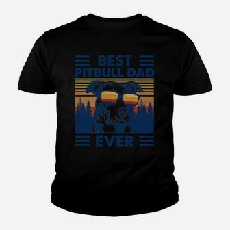 Vintage Best Pitbull Dad Ever Funny Pit Bull Dog Lovers Gift Youth T-shirt | Crazezy UK
