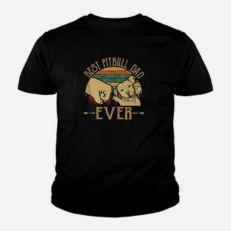Vintage Best Pitbull Dad Ever Youth T-shirt | Crazezy