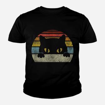 Vintage Black-Cat Lover Retro Style Cats Gift Youth T-shirt | Crazezy AU
