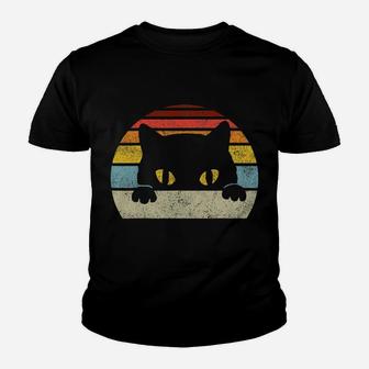 Vintage Black Cat Lover, Retro Style Cats Sweatshirt Youth T-shirt | Crazezy AU