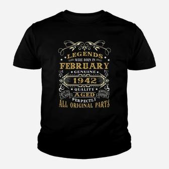 Vintage Born In February 1942 Man Myth Legend 78 Years Old Youth T-shirt | Crazezy CA