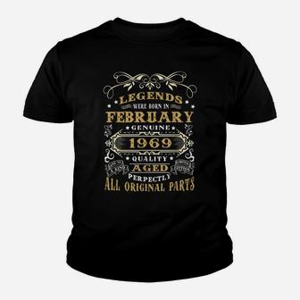 Vintage Born In February 1969 Man Myth Legend 51 Years Old Youth T-shirt | Crazezy CA