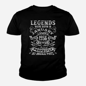 Vintage Born In January 1956 Man Myth Legend 64 Years Bday Youth T-shirt | Crazezy
