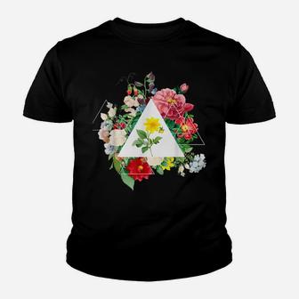Vintage Botanical Beautiful Floral Flower Power Youth T-shirt | Crazezy DE