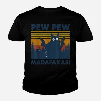 Vintage Cats Pew Pew Madafakas Funny Crazy Cat Lovers Gifts Youth T-shirt | Crazezy DE