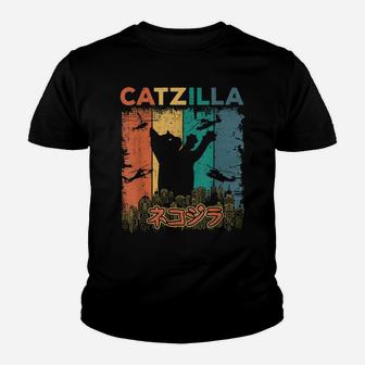 Vintage Catzilla T Shirt - Japanese Monster Funny - Cat Gift Youth T-shirt | Crazezy CA