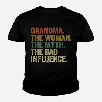 Vintage Cool Funny Grandma Woman Myth Bad Influence Youth T-shirt | Crazezy