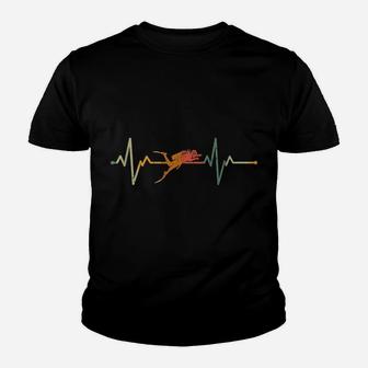 Vintage Diver Gift Heartbeat Dive Scuba Diving Youth T-shirt | Crazezy