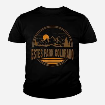 Vintage Estes Park, Colorado Mountain Hiking Souvenir Print Youth T-shirt | Crazezy CA