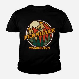 Vintage Ferndale, Washington Mountain Hiking Souvenir Print Youth T-shirt | Crazezy