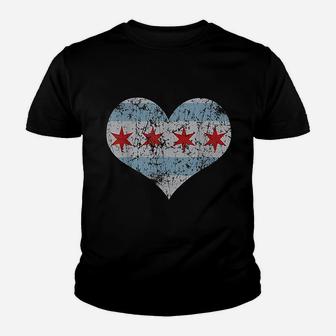 Vintage Flag Of Chicago Heart Youth T-shirt | Crazezy