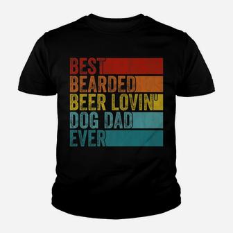 Vintage Funny Best Bearded Beer Lovin' Dog Dad Ever Love Pet Youth T-shirt | Crazezy AU