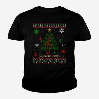 Vintage Gift Choir Musician Tree Ugly Christmas Sweater Sweatshirt Youth T-shirt | Crazezy