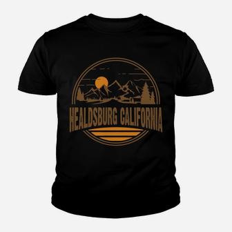 Vintage Healdsburg, California Mountain Hiking Print Sweatshirt Youth T-shirt | Crazezy