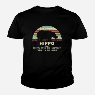 Vintage Hippo Funny Definition Hippopotamus Gift Youth T-shirt | Crazezy