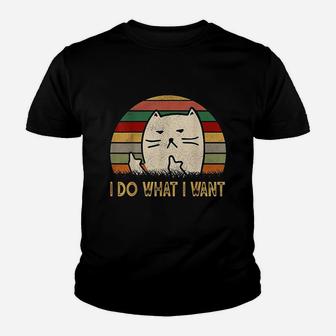 Vintage I Do What I Want Cat Lovers Youth T-shirt | Crazezy AU