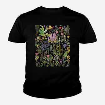 Vintage Inspired Flower Botanical Floral Plant Chart Youth T-shirt | Crazezy
