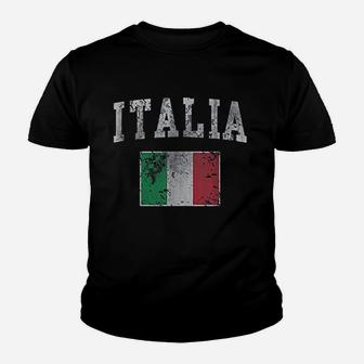 Vintage Italia Italian Flag Youth T-shirt | Crazezy