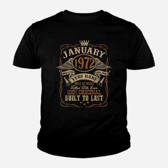 Vintage January 1972 Shirt 49 Years Old 49Th Birthday Gift Youth T-shirt | Crazezy