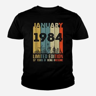 Vintage January 1984 Classic 37 Yrs Old 37Th Birthday Gift Youth T-shirt | Crazezy