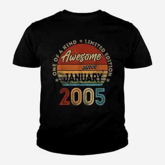 Vintage January 2005 Retro 17 Year Old 17Th Birthday Gift Youth T-shirt | Crazezy CA