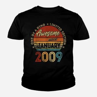 Vintage January 2009 Retro 13 Year Old 13Th Birthday Gift Youth T-shirt | Crazezy CA