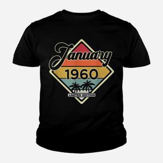 Vintage January 60 Years Old Gift Classic 1960 Birthday Youth T-shirt | Crazezy