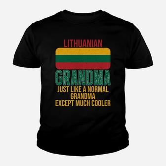 Vintage Lithuanian Grandma Lithuania Flag For Mother's Day Youth T-shirt | Crazezy