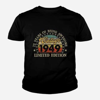 Vintage Made In 1949 Retro 72Nd Birthday Party 72 Year Old Youth T-shirt | Crazezy