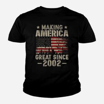 Vintage Making America Great Since 2002 Retro 19Th Birthday Youth T-shirt | Crazezy CA