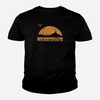 Vintage Nebraska 70S 80S Sunrise - Ne Distressed Tee Youth T-shirt | Crazezy